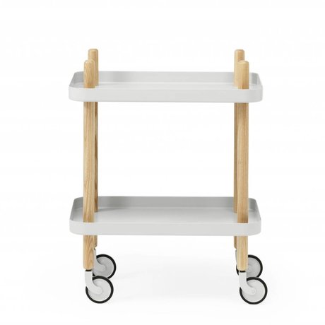 Normann Copenhagen Sideblokken lysegrå stål 35x64x50cm tømmer