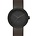 LEFF amsterdam Armbanduhr Tube Watch D42 aus gebürstetem, rostfreiem Stahl, matt schwarz mit braunem Lederarmband, wasserdicht ø42x10,6mm
