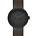 LEFF amsterdam PM Tube montre D42 brossé mat en acier inoxydable noir imperméable avec cuir marron sangle ø42x10,6mm