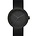 LEFF amsterdam Armbanduhr Tube Watch D42 aus gebürstetem, rostfreiem Stahl, matt schwarz mit schwarzem Lederarmband, wasserdicht Ø42x10,6mm