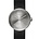 LEFF amsterdam PM tubo D42 reloj de acero inoxidable cepillado con correa de cuero negro resistente al agua Ø42x10,6mm