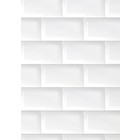 Kek Amsterdam Tapete Fliesen 089, weiß, 8.3mx 47,5 cm