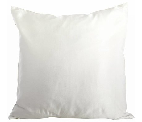 Housedoctor Housse de coussin de soie / lin / coton, crème / gris, 50x50cm