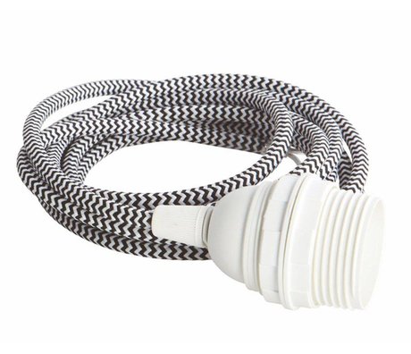 Housedoctor Electric cable with E27 socket, white / black, 300cm