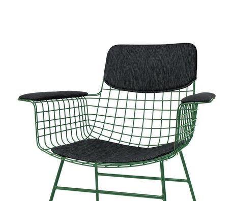 HK-living Juego de cojines para silla con reposabrazos Comfort Kit negro