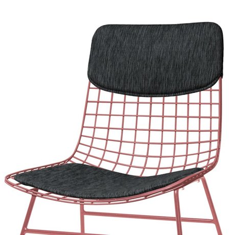 HK-living Set di cuscini per sedia nera Comfort Kit