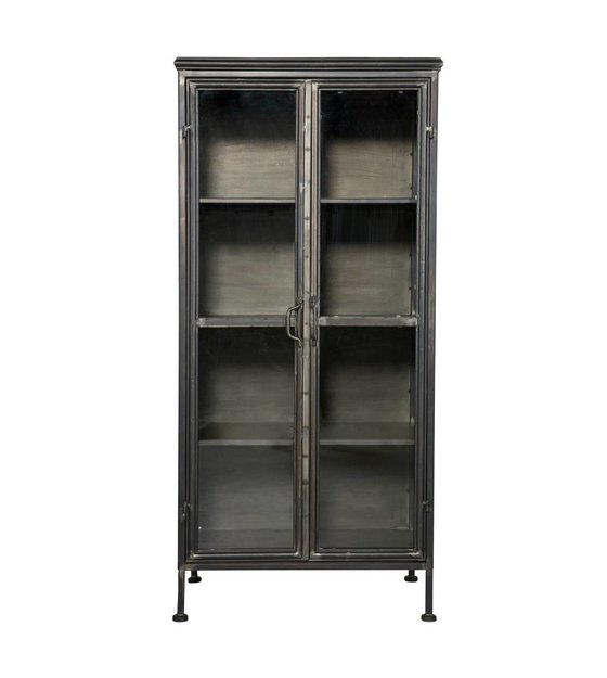 Puristische schwarz Metallschrank Schrank 59x41x124cm - lefliving.de