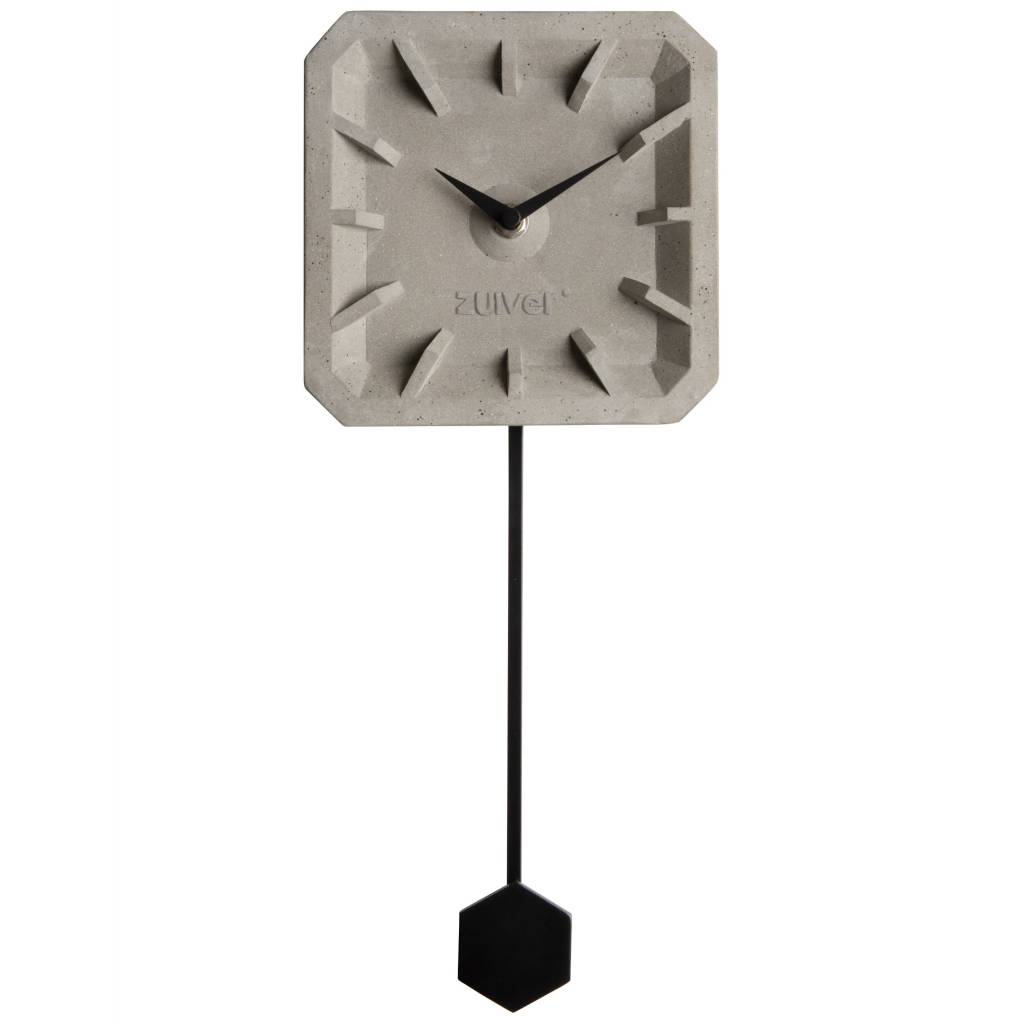 Zuiver Tiktak Horloge Temps Gris Beton 15 5x37 5x4cm En Aluminium Noir Lefliving Com