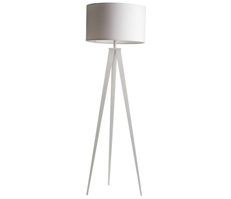 Zuiver Lampe sur pied trépied tissus blanc 157x50cm métallique