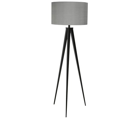 Zuiver Bodenlampe Tripod, schwarz grau, Textil, Metall, 157 x 50 cm