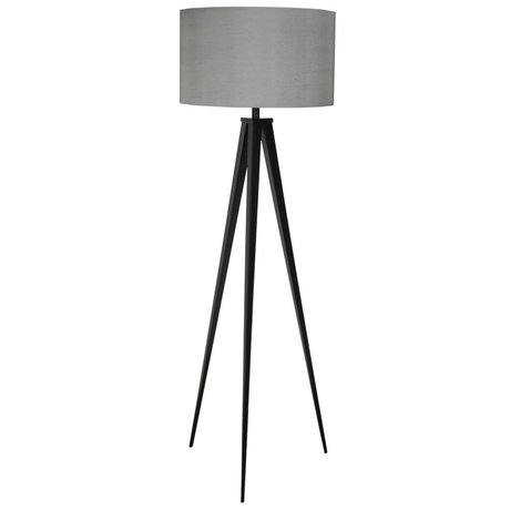 Zuiver Bodenlampe Tripod, schwarz grau, Textil, Metall, 157 x 50 cm