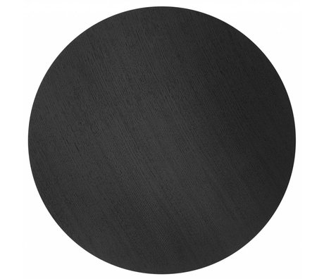 Ferm Living Blechkorb Ø60cm schwarz Eichenfurnier