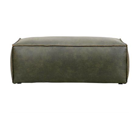 BePureHome Pouf Rodeo Armee grünes Leder 43x120x60cm