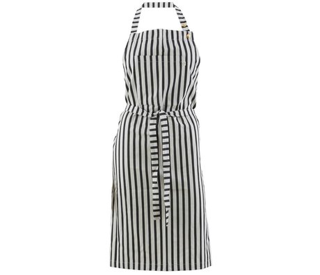 Housedoctor Cooking Apron Stripe gray black cotton 84x90cm