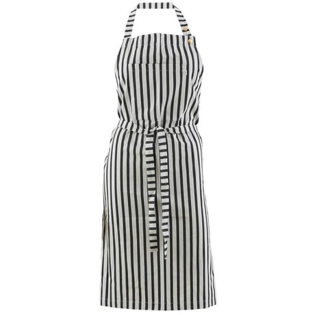 Housedoctor Cooking Apron Stripe gray black cotton 84x90cm