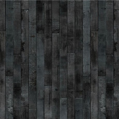 NLXL-Piet Hein Eek Tapeten Maarten Baas Burntwood Papier schwarz 900x48,7cm