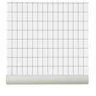 Ferm Living Wallpaper `Grid`, negro / blanco, 10.05mx0.53m