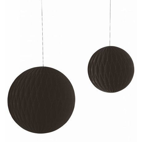 Housedoctor Carta a nido d'ape in set da 2, nero, Ø12.5 e 18 centimetri