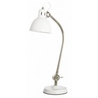 Housedoctor Lampada da tavolo 'Retro' di metallo, bianco / argento, H55cm