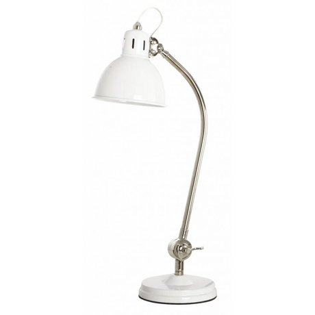 Housedoctor Bordlampe 'Retro' metal, hvid / sølv, h55cm