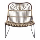 Housedoctor Lounge stolen 'Kawa' metal / rattan, sort / brun, 73x62x65 cm