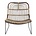 Housedoctor Lounge chair 'Kawa' metal / rattan, black / brown, 73x62x65 cm