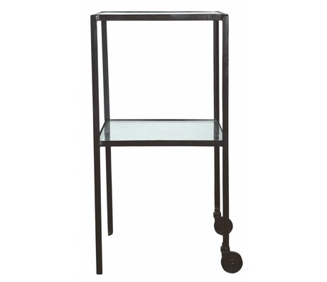 Housedoctor Carrello in metallo / vetro, nero, 40x40x80cm