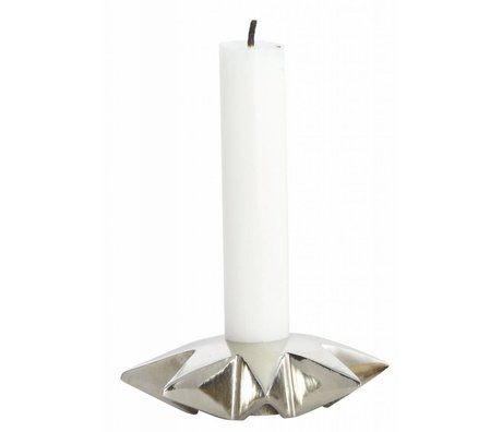 Housedoctor Candlesticks 'Star' of aluminum, silver, Ø9.5xh2.5 cm