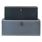 Housedoctor Opbergerkist set of two blue 52x26x20cm / 60x36x24cm