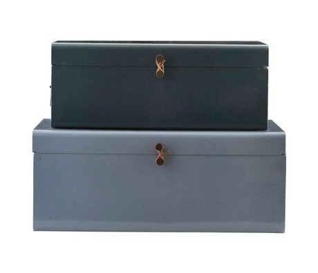 Housedoctor ensemble Opbergerkist de deux bleu 52x26x20cm / 60x36x24cm