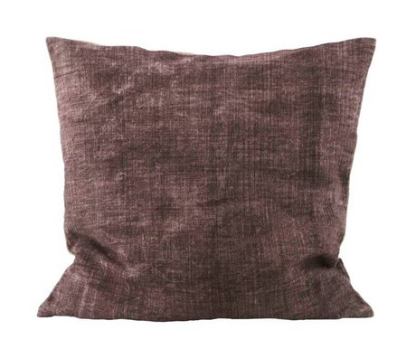 Housedoctor Funda de almohada burdeos Lino lavado crema 50x50cm