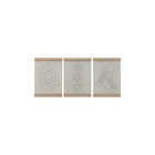 Housedoctor École de broderie plaque ensemble de trois coton blanc naturel bois 21x30cm
