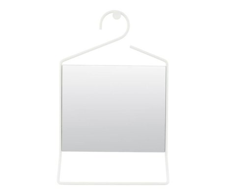 Housedoctor Accrochez métal blanc 50x32x7cm verre miroir