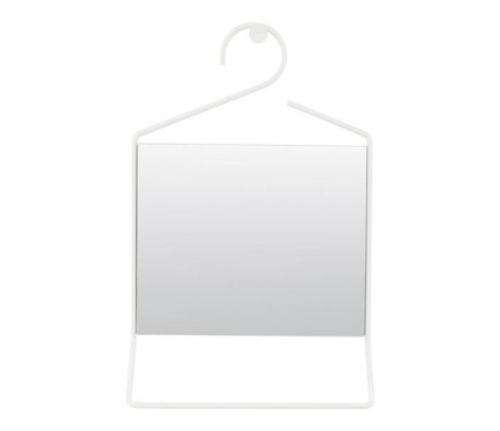 Housedoctor Hang white metal mirror glass 50x32x7cm