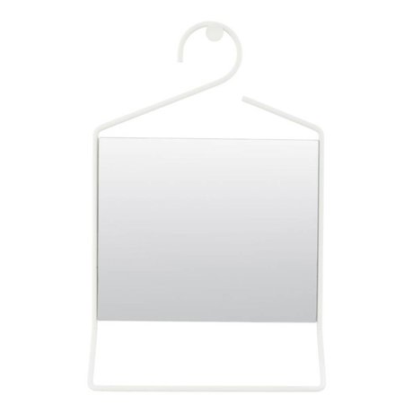 Housedoctor Accrochez métal blanc 50x32x7cm verre miroir