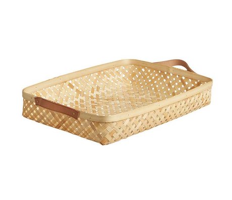 OYOY Cesta Sporta gran 28x42x6cm de bambú natural de color marrón