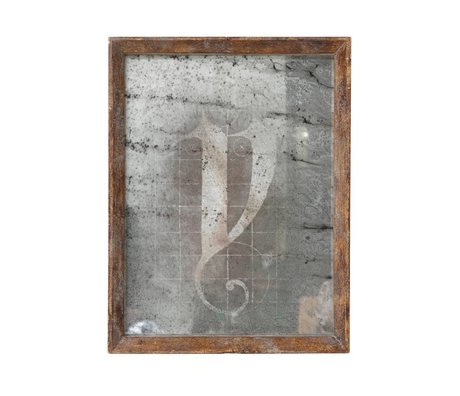 HK-living Mirror brown wood 25x32,5x3,5cm