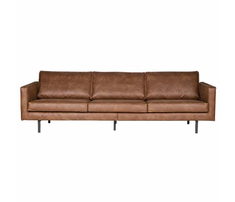 BePureHome Banque Rodeo 3 siège 78x274x87cm cognac cuir marron