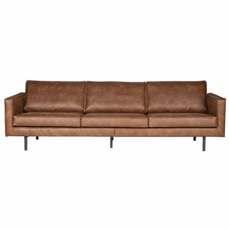 BePureHome Banque Rodeo 3 siège 78x274x87cm cognac cuir marron