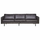 BePureHome Sofa 3-seat black leather Rodeo 274x87x78cm