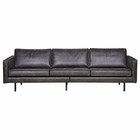 BePureHome Sofa Rodeo 3-Sitz schwarz Leder 274x87x78cm