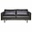 BePureHome Sofa Rodeo 2,5-Sitz schwarz Leder 190x86x85cm