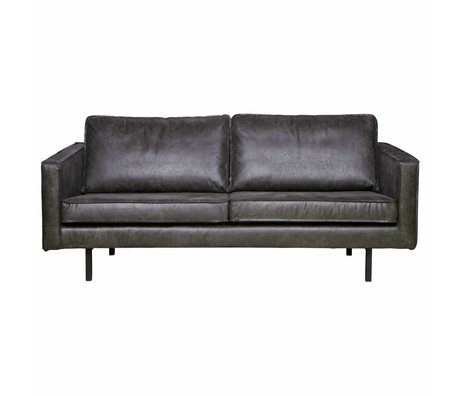 BePureHome Sofá Rodeo 2.5 asientos 190x86x85cm cuero negro