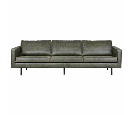 BePureHome 3-plazas sofá Rodeo ejército 85x277x86cm cuero verde