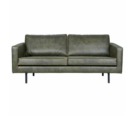 BePureHome Bank Rodeo 2.5-seat army green leather 190x86x85cm