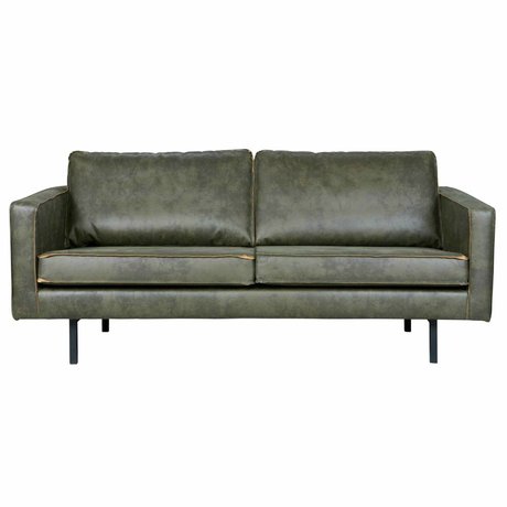 BePureHome Bank Rodeo 2.5-seat army green leather 190x86x85cm