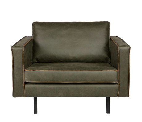 BePureHome Poltrona Rodeo esercito 105x86x85cm pelle verde