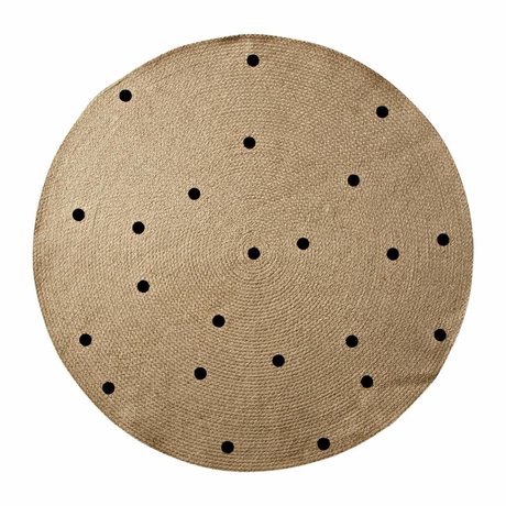 Ferm Living Carpet Dots to natural black ø100cm