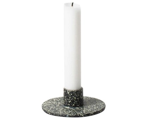 Ferm Living Candelabro de hierro negro manchado ø9x3,3cm