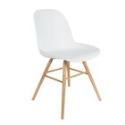 Zuiver Comedor silla 51x49x60cm Albert Kuip de madera de plástico blanco
